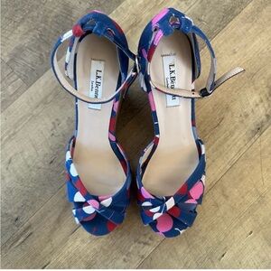 LK Bennett Wedge Linette Denim 38.5